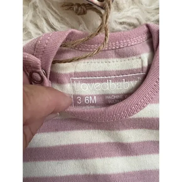 L’ovedbaby Organic Cotton Mauve & Stripe 4pc Lot 0–6M NWT - Picture 4 of 6